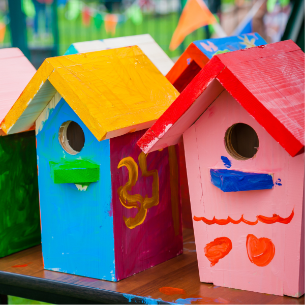 Image for event: Painted Bird Houses